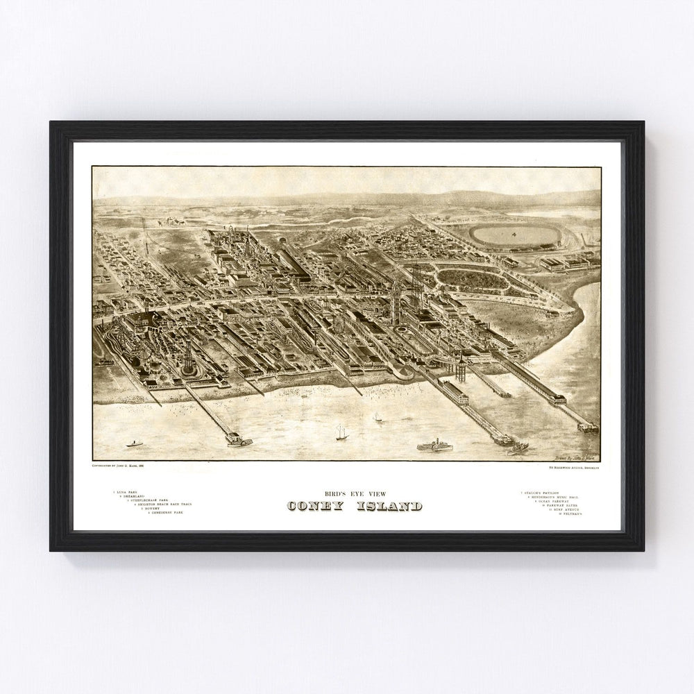 Coney Island Vintage Map 1906