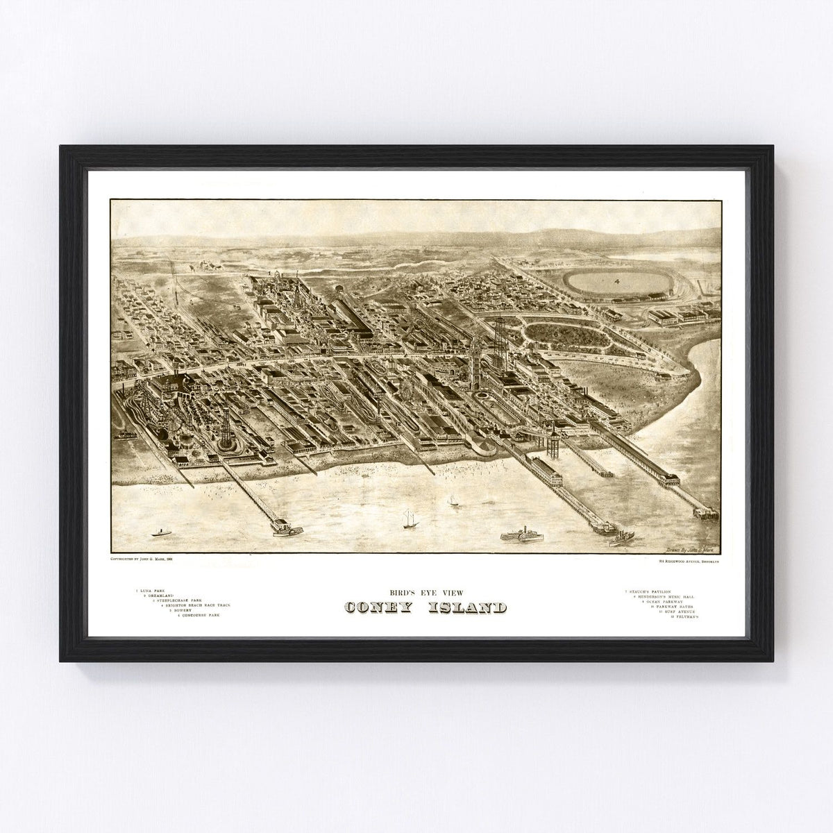 Coney Island Vintage Map 1906