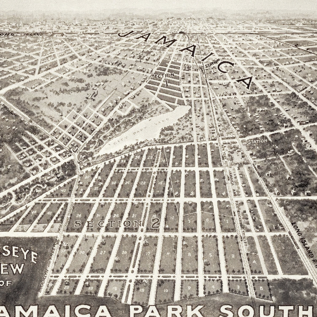 Restored historic details from the 1908 city map of Jamaica, New York