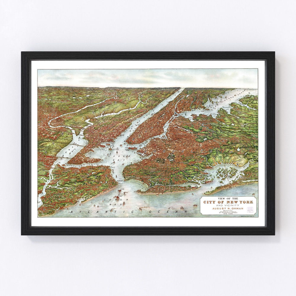 New York City Vintage Map 1907