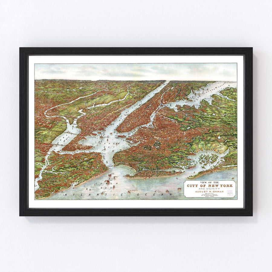 New York City Vintage Map 1907
