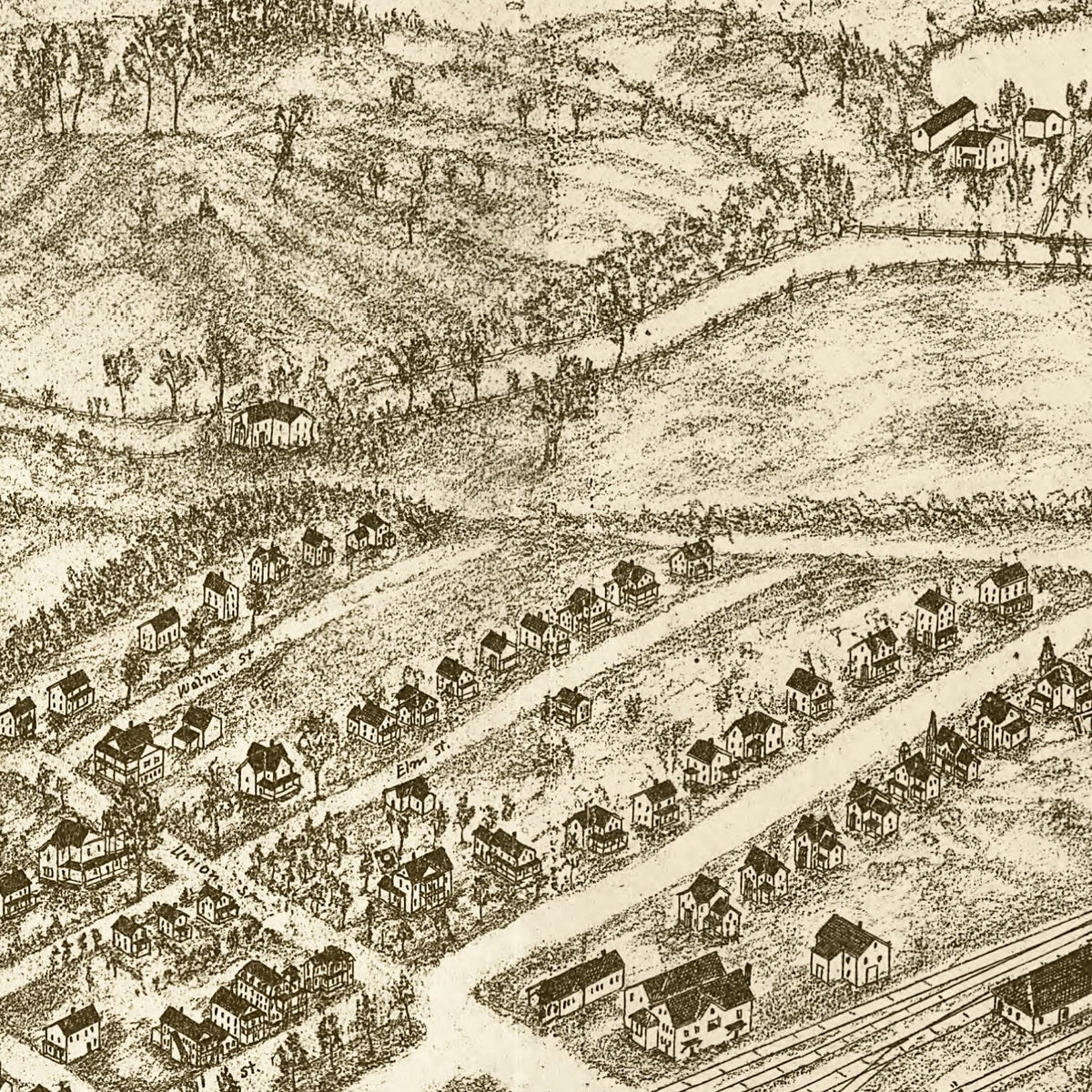 Restored historic details from the 1909 city map of Pawling, New York