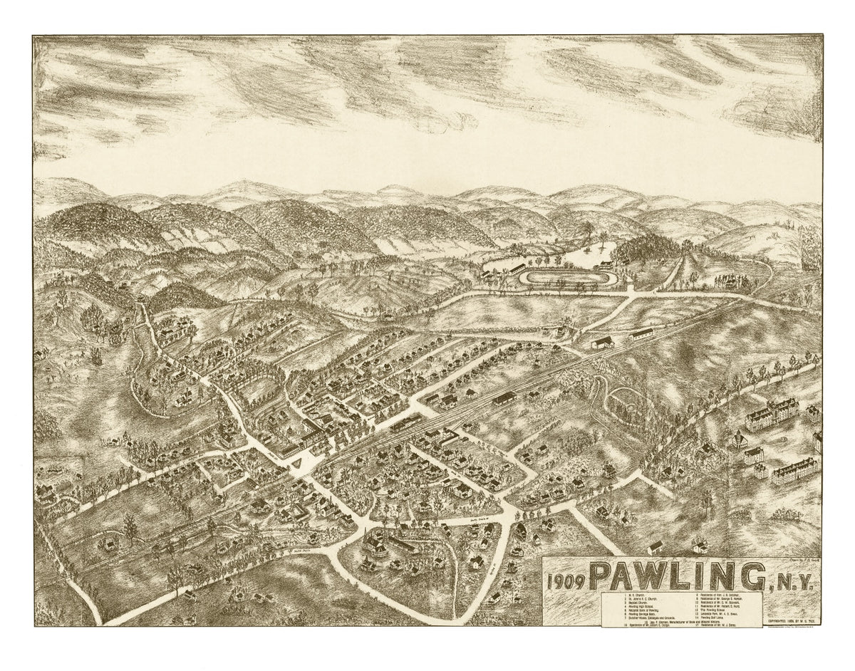 Preview of Vintage Map of Pawling, New York 1909