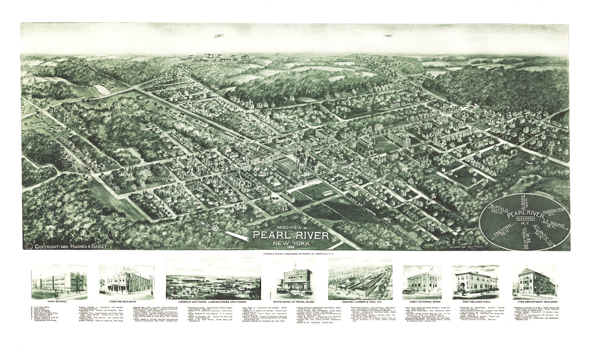 Preview of Vintage Map of Pearl River, New York 1924
