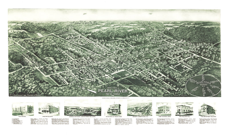 Size comparison using Vintage Map of Pearl River, New York 1924