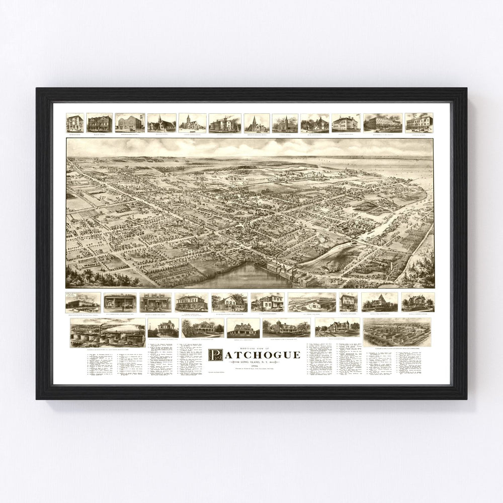 Patchogue Vintage Map 1905