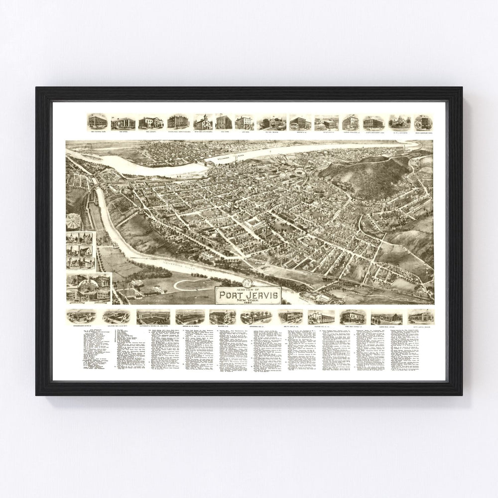 Port Jervis Vintage Map 1920