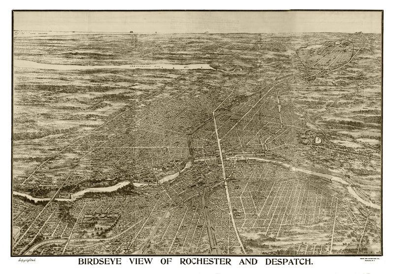 Size comparison using Vintage Map of Rochester, New York 1910