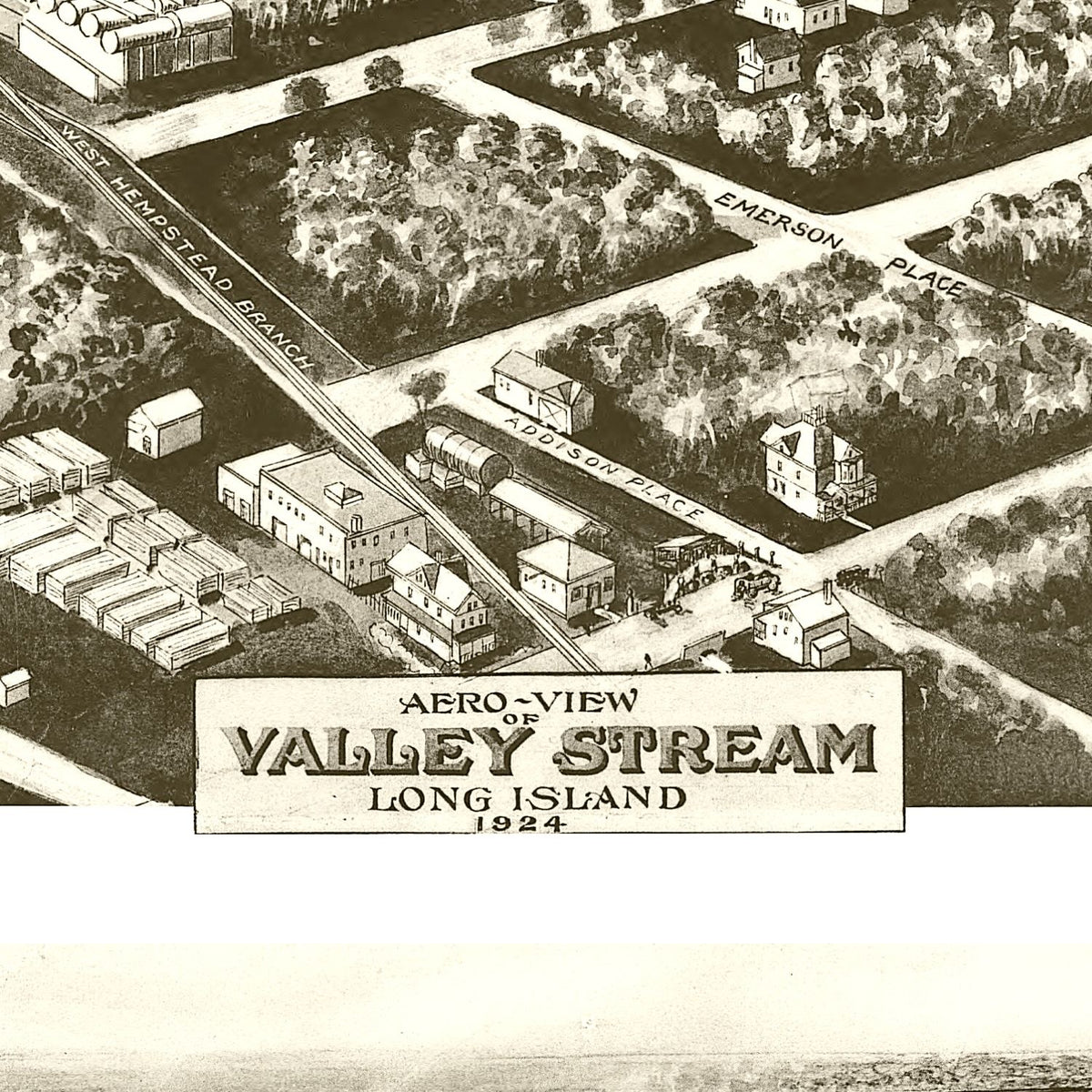 Restored historic details from the 1924 city map of Valley Stream, New York