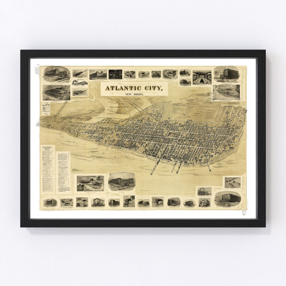 Atlantic City Vintage Map 1900