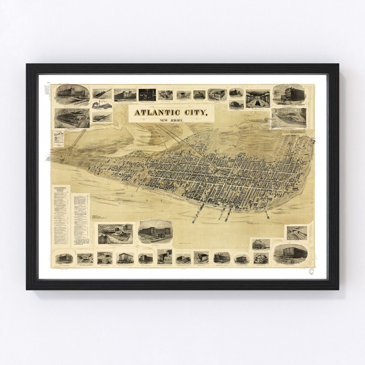Atlantic City Vintage Map 1900