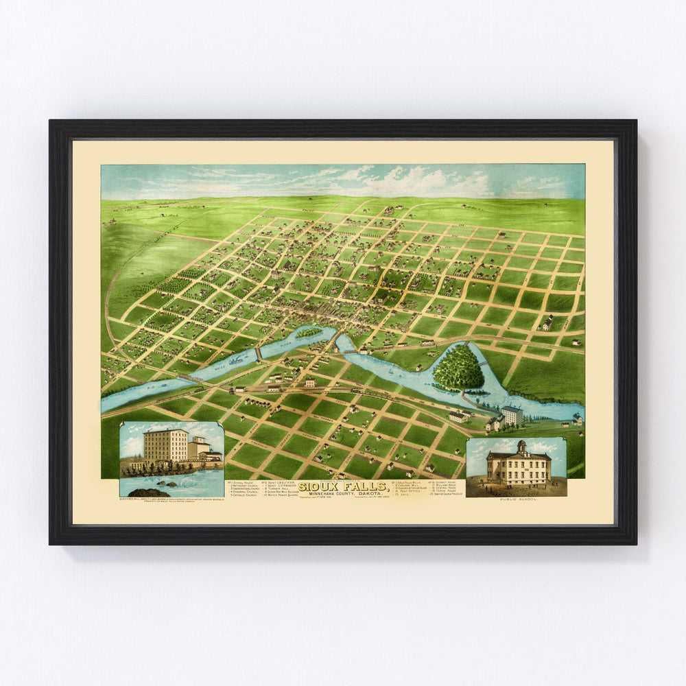 Sioux Falls Vintage Map 1881