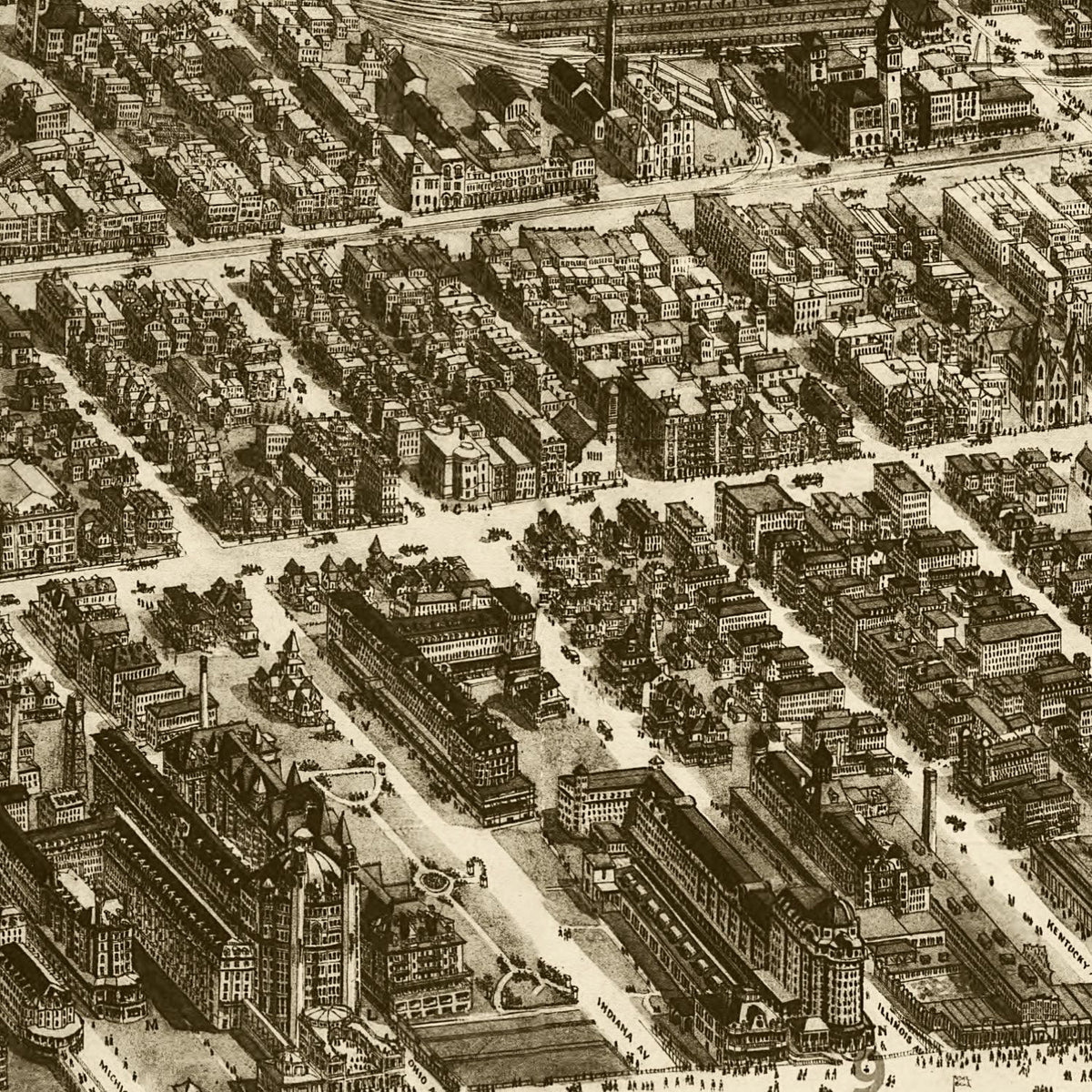 Restored historic details from the 1909 city map of Atlantic City, New Jersey