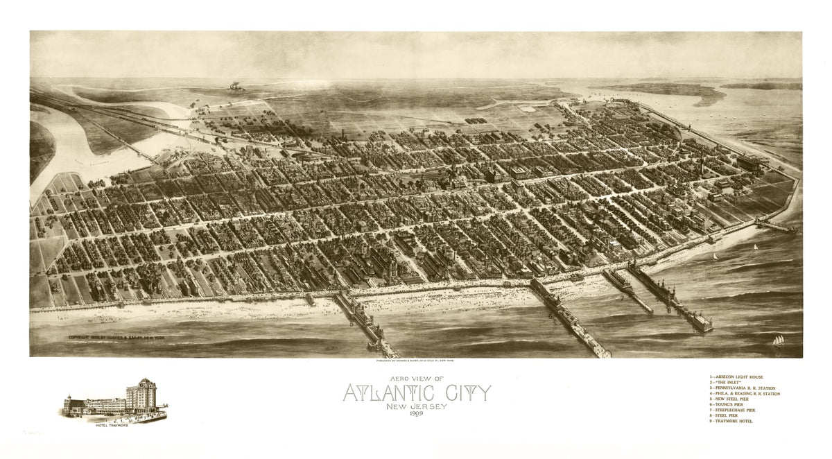 Preview of Vintage Map of Atlantic City, New Jersey 1909