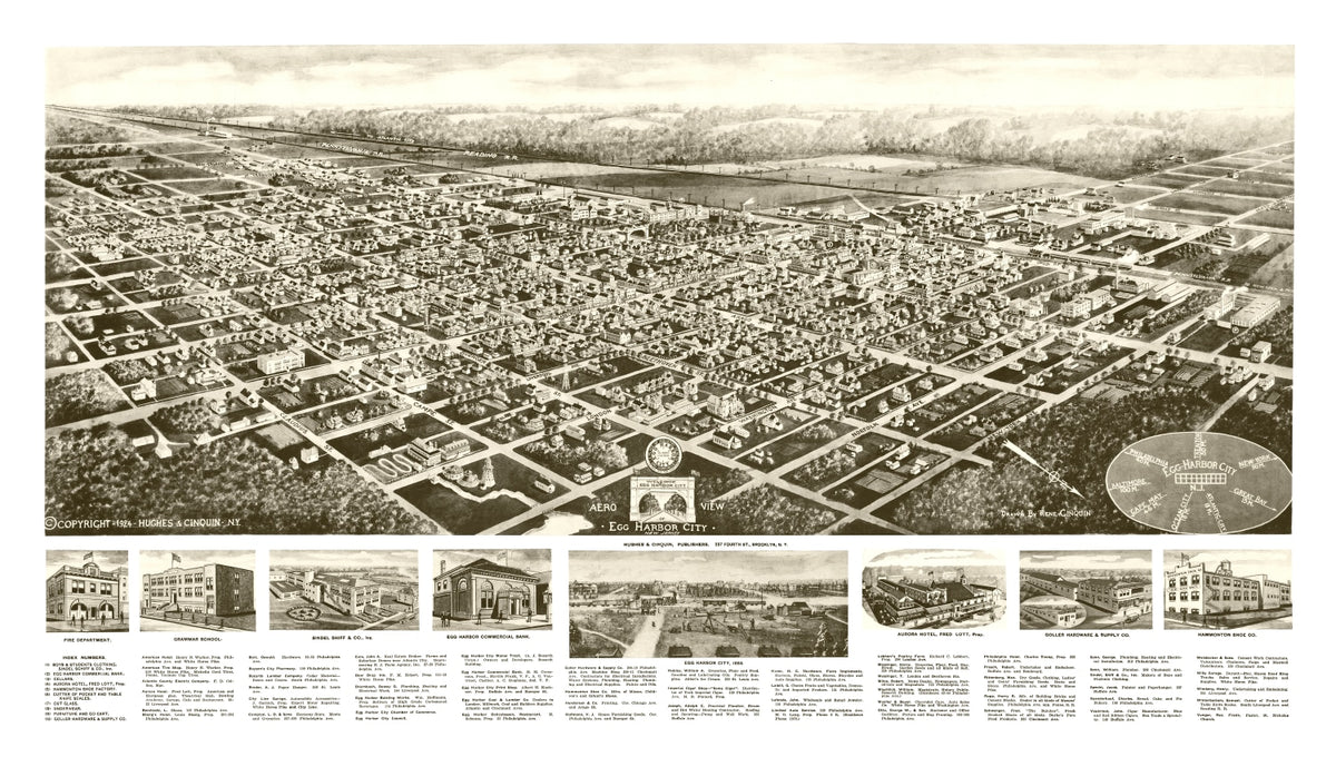 Preview of Vintage Map of Egg Harbor City, New Jersey 1924