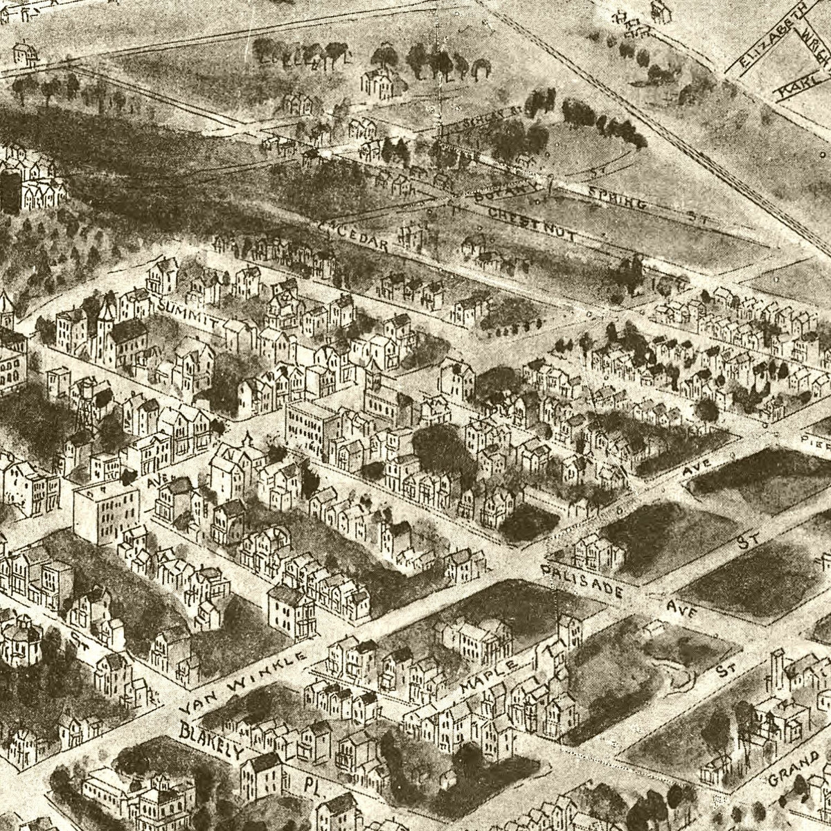 Restored historic details from the 1909 city map of Garfield, New Jersey