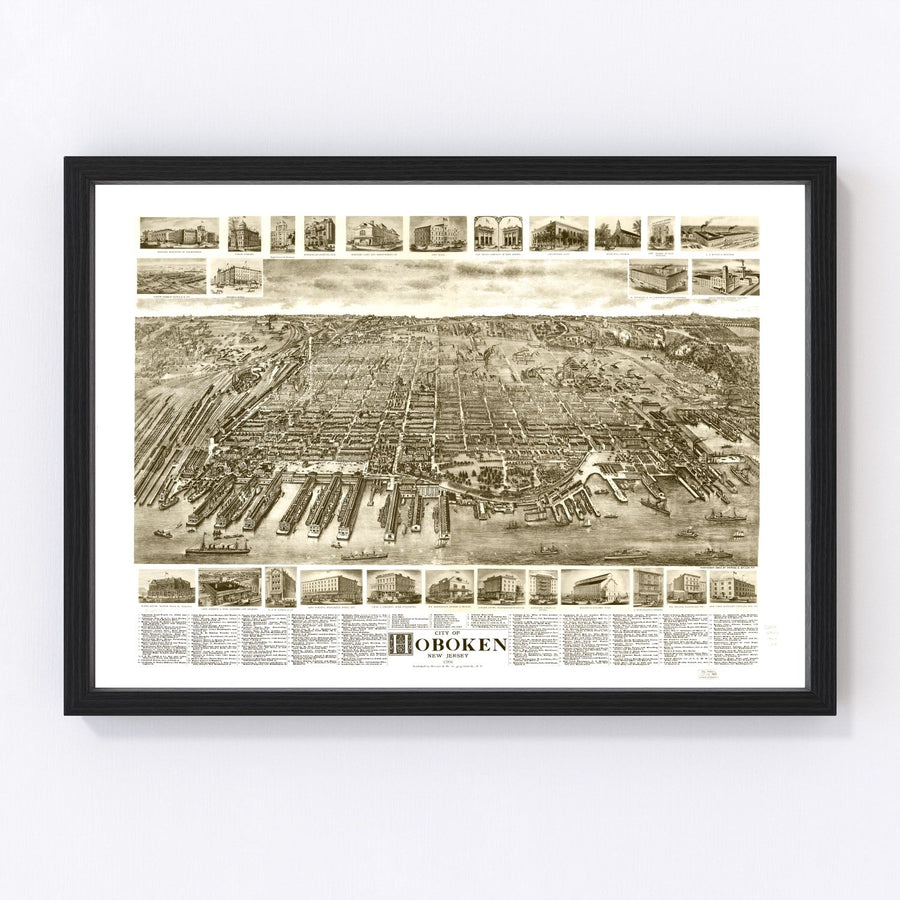 Vintage Map of Hoboken, New Jersey 1903