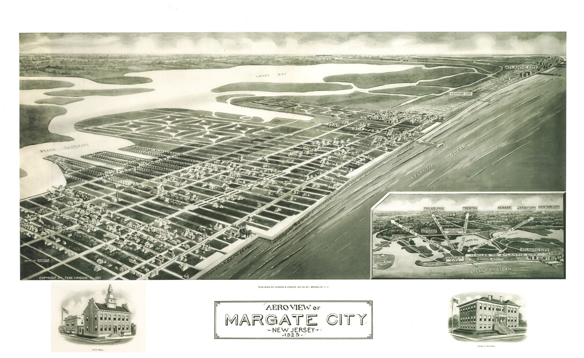 Preview of Vintage Map of Margate City, New Jersey 1925