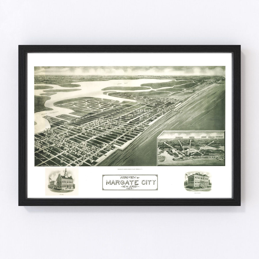 Margate City Vintage Map 1925