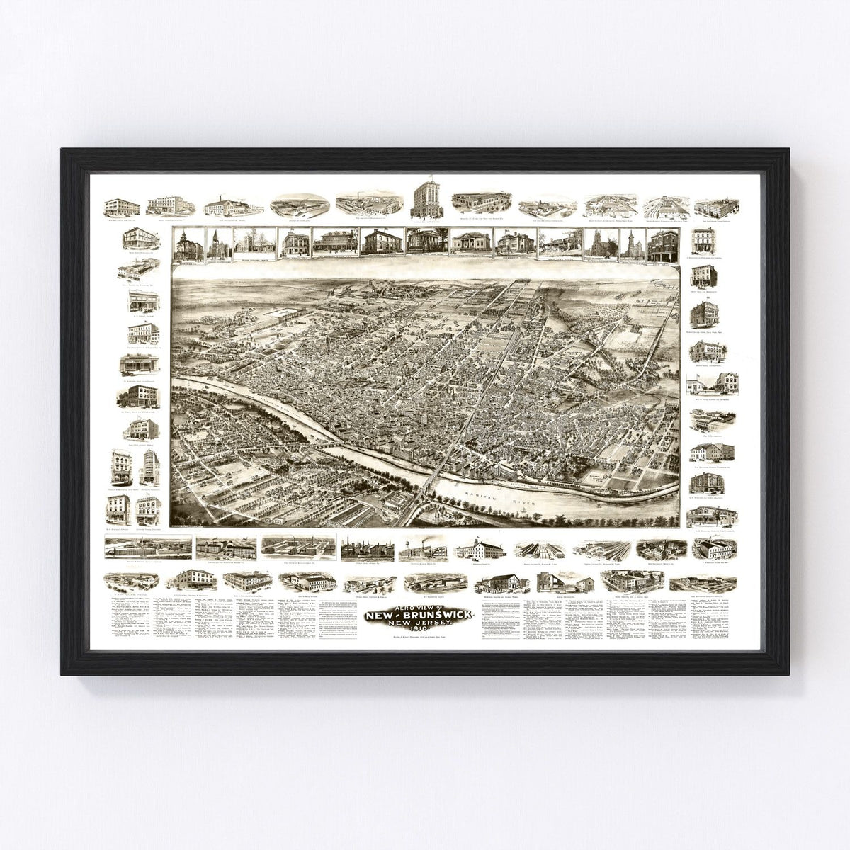 New Brunswick Vintage Map 1910
