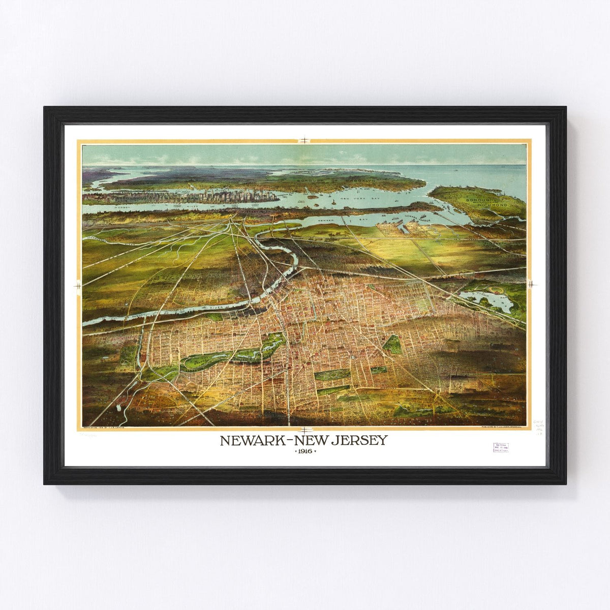 Newark Vintage Map 1916