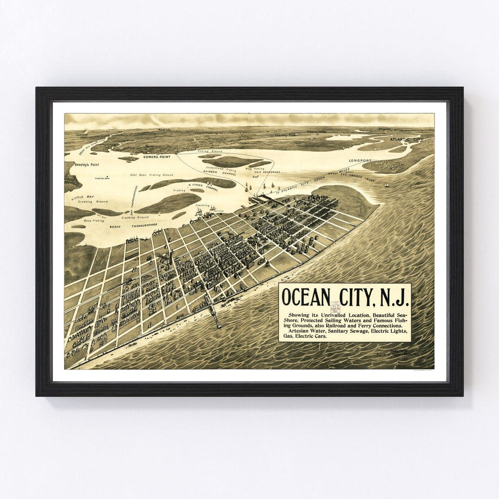 Ocean City Vintage Map 1903