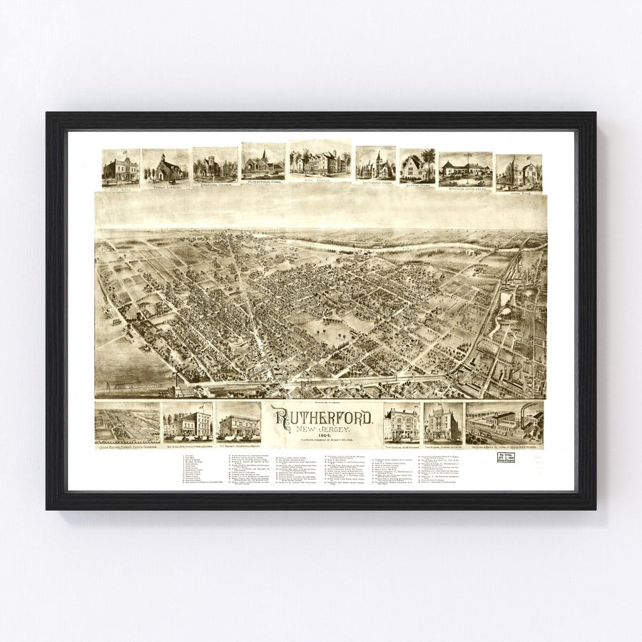 Rutherford Vintage Map 1904