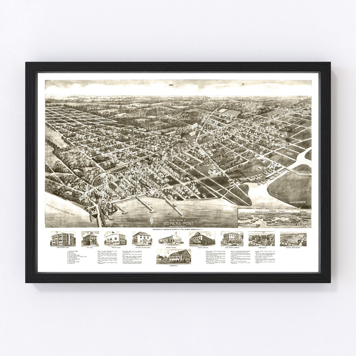 Somers Point Vintage Map 1925