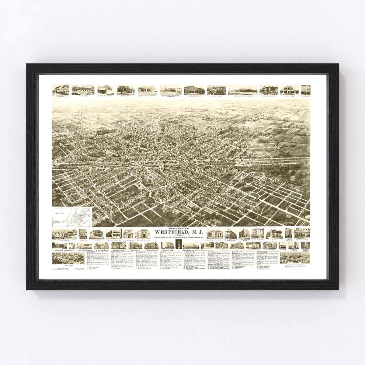 Westfield Vintage Map 1929