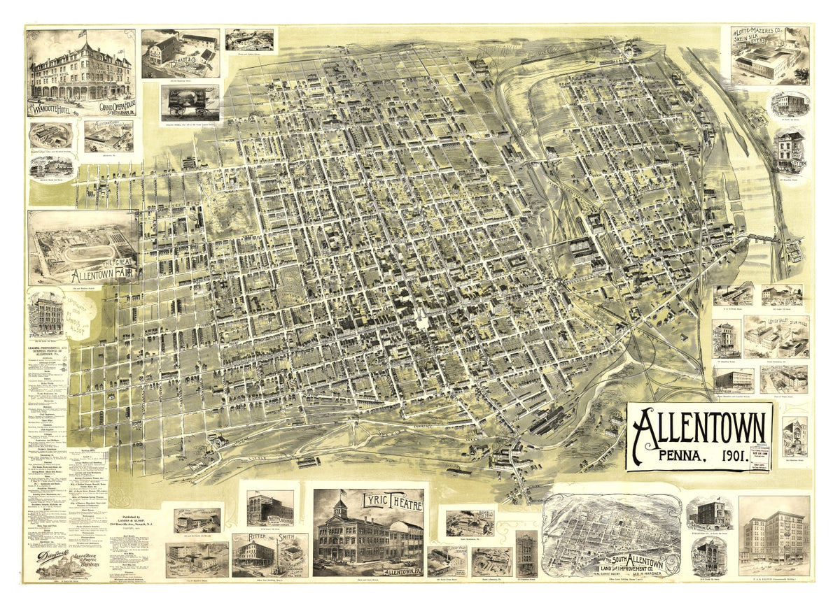 Preview of Vintage Map of Allentown, Pennsylvania 1901