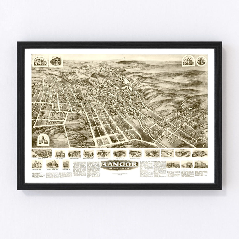 Bangor Vintage Map 1918