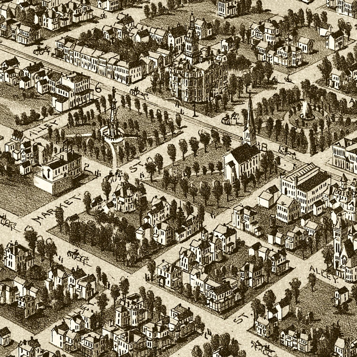 Restored historic details from the 1900 city map of Beaver, Pennsylvania