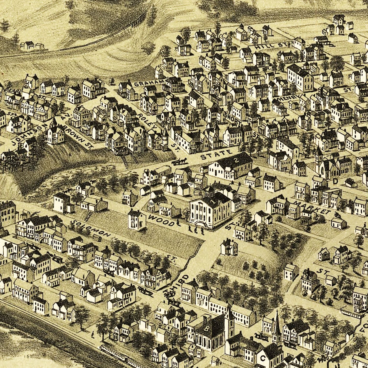 Restored historic details from the 1902 city map of Belle Vernon, Pennsylvania