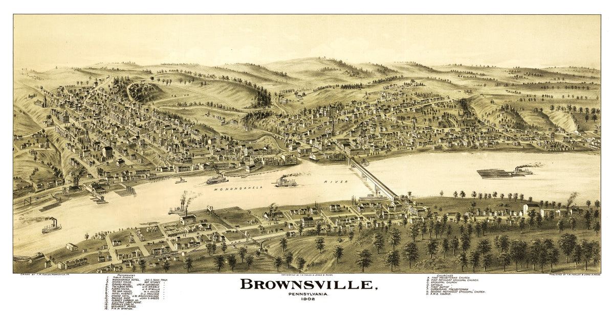 Preview of Vintage Map of Brownsville, Pennsylvania 1902