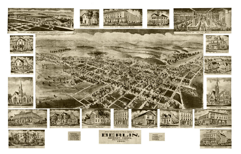 Size comparison using Vintage Map of Berlin, Pennsylvania 1905