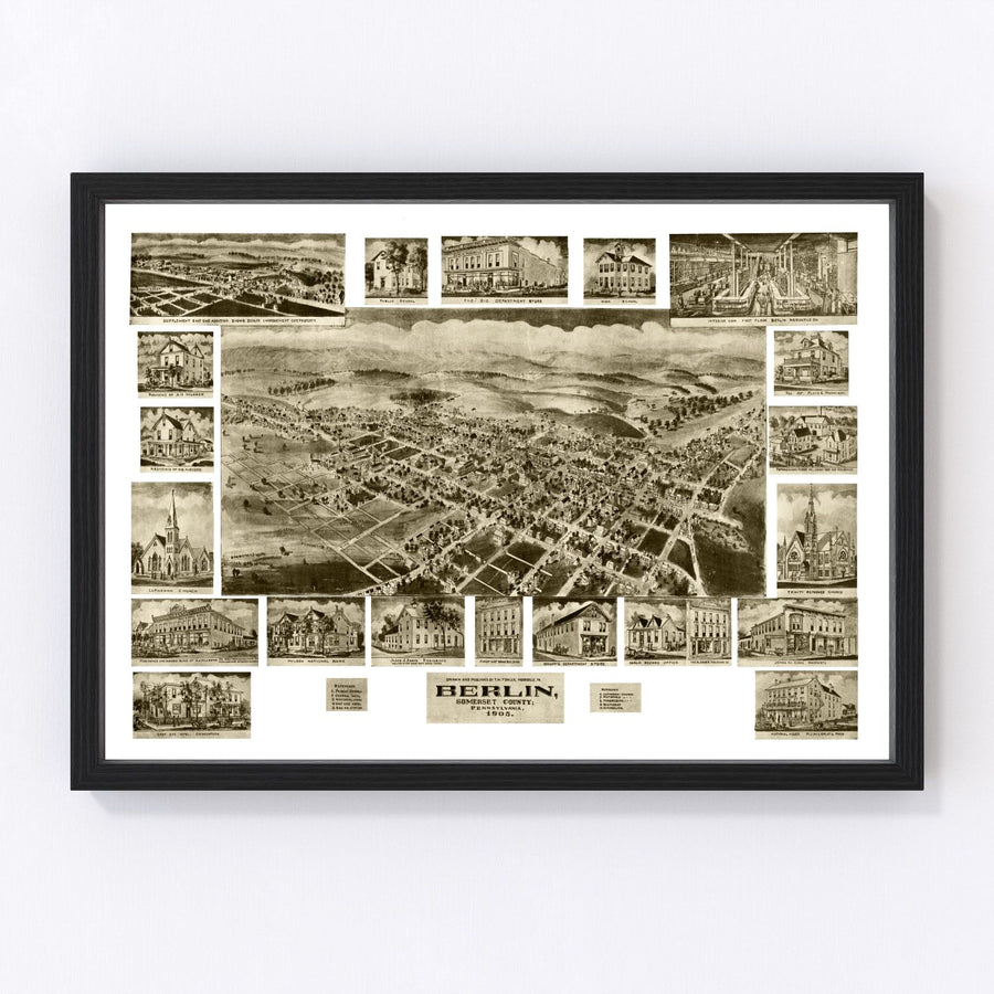 Vintage Map of Berlin, Pennsylvania 1905