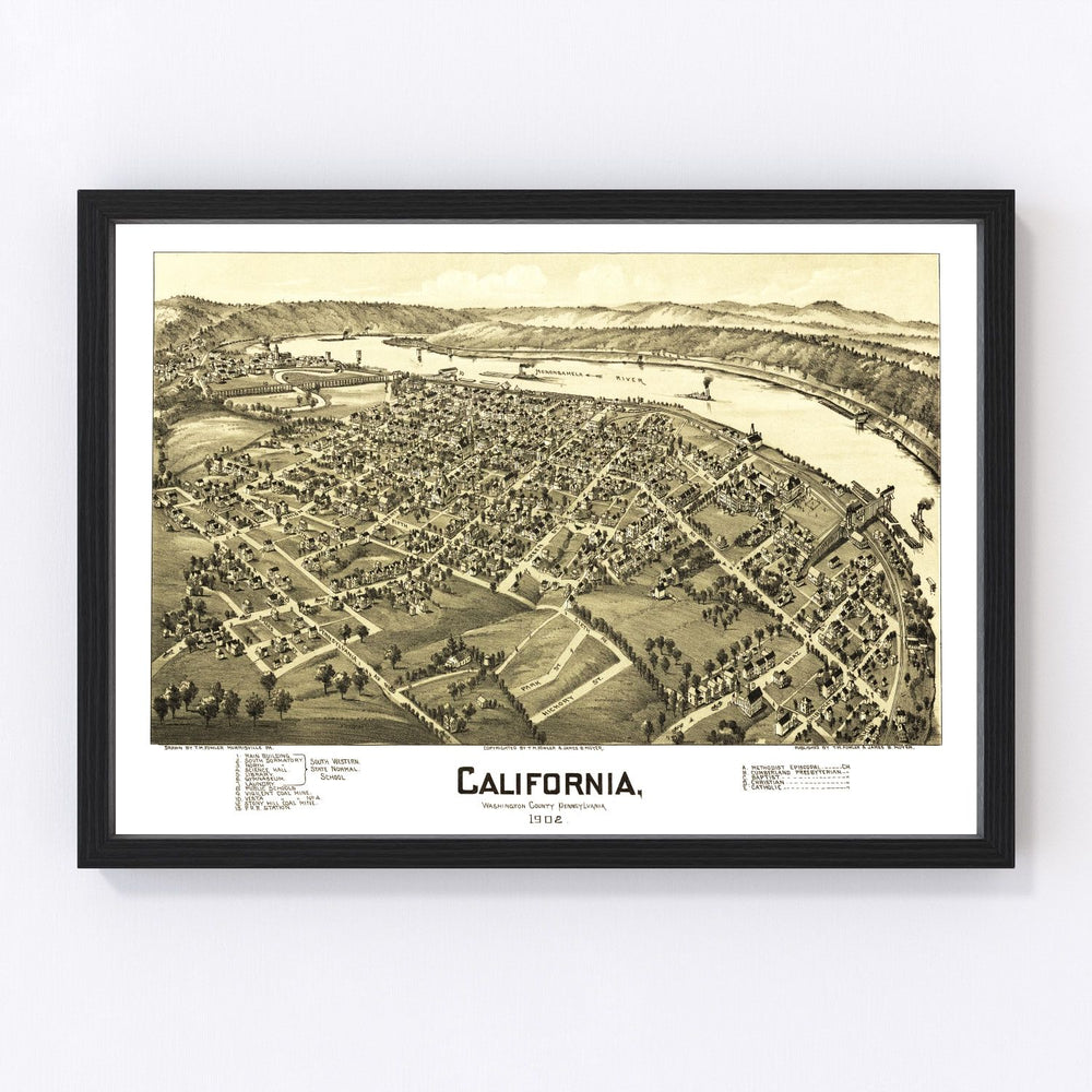 California Vintage Map 1902