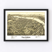 California Vintage Map 1902