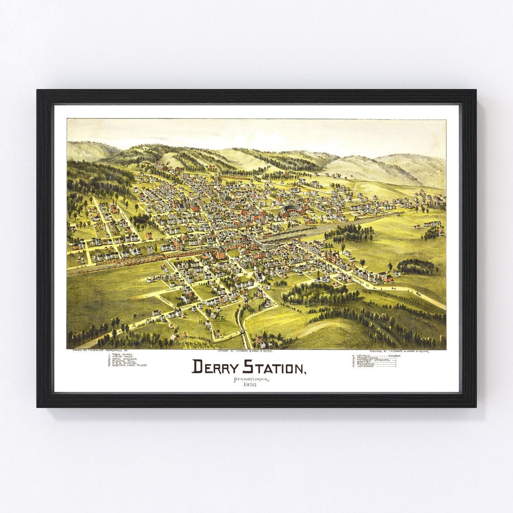 Derry Station Vintage Map 1900