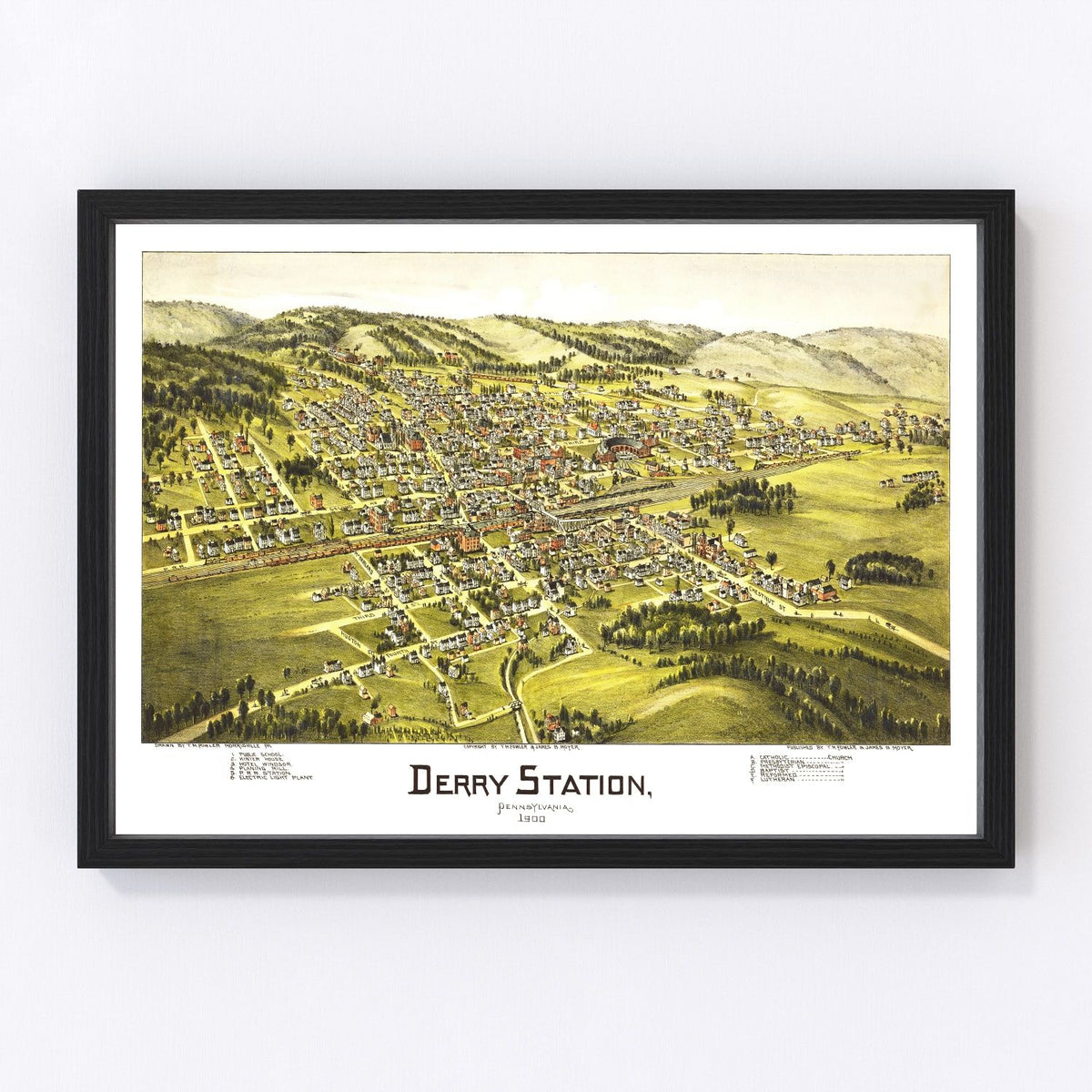Derry Station Vintage Map 1900