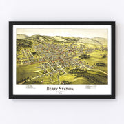 Derry Station Vintage Map 1900