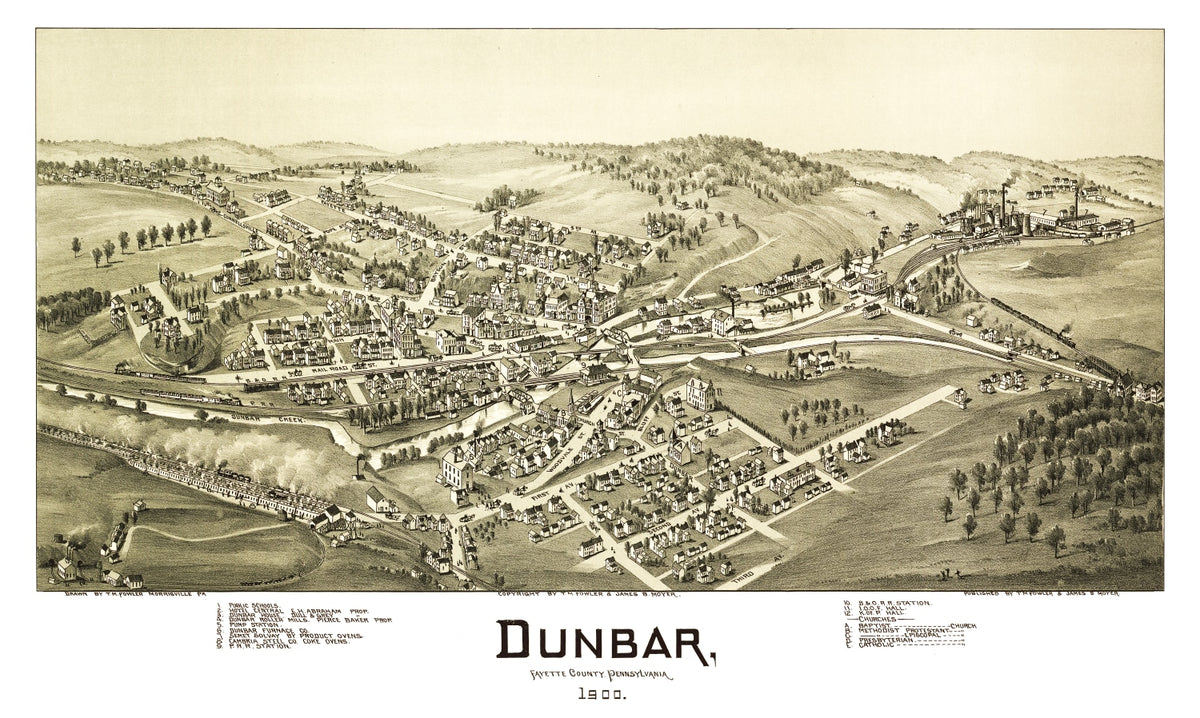 Preview of Vintage Map of Dunbar, Pennsylvania 1900