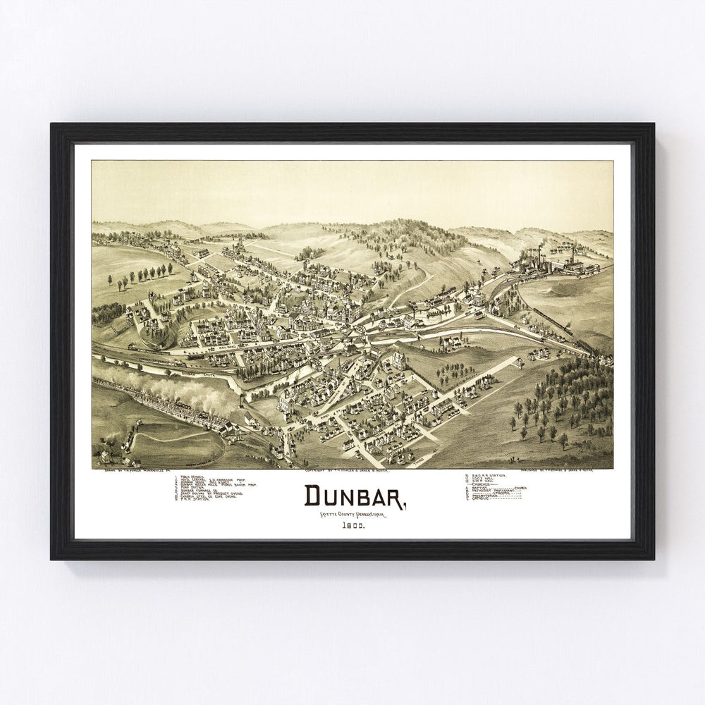 Dunbar Vintage Map 1900