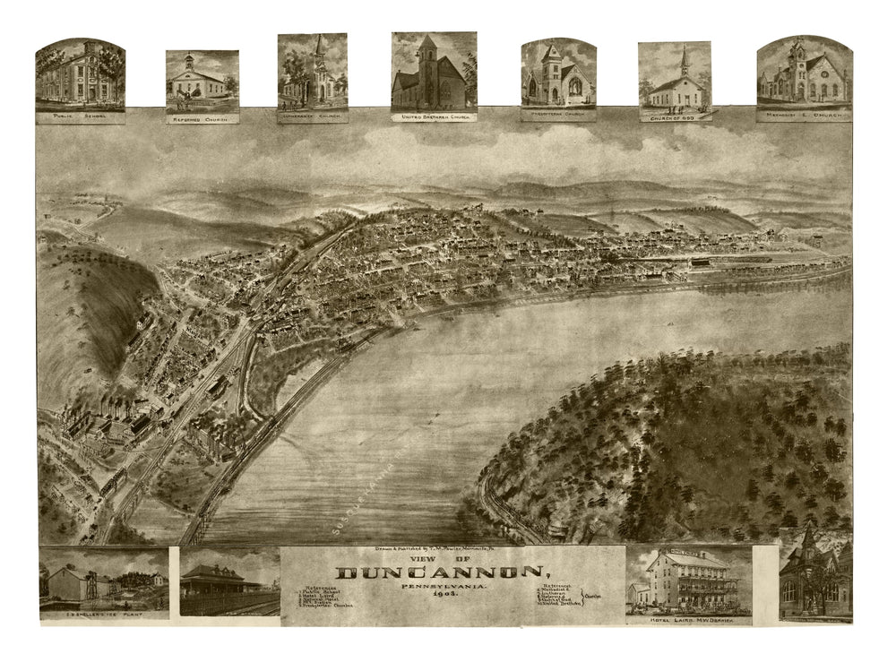 Vintage Map of Duncannon, Pennsylvania 1903 print style example