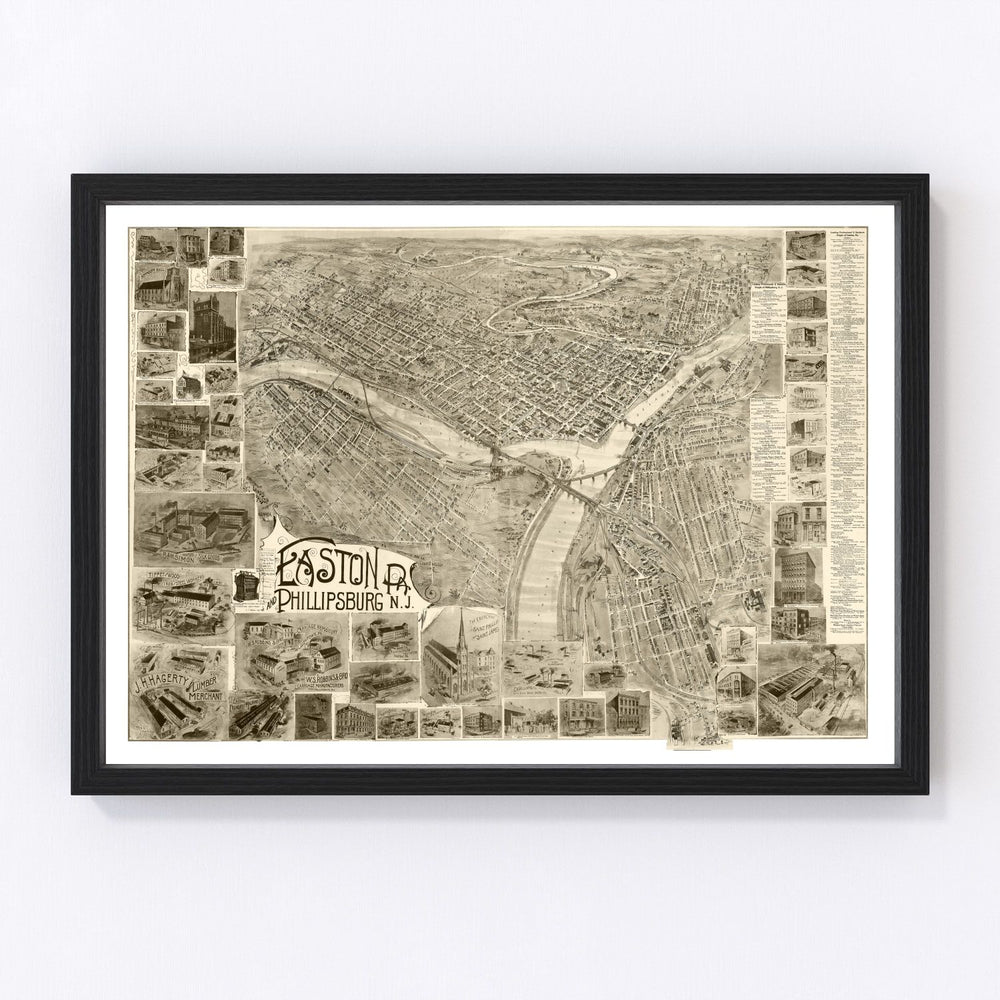Easton Vintage Map 1900