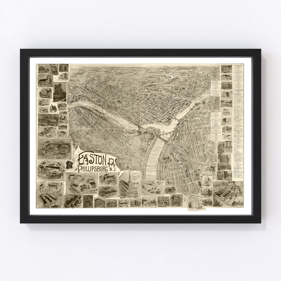 Easton Vintage Map 1900