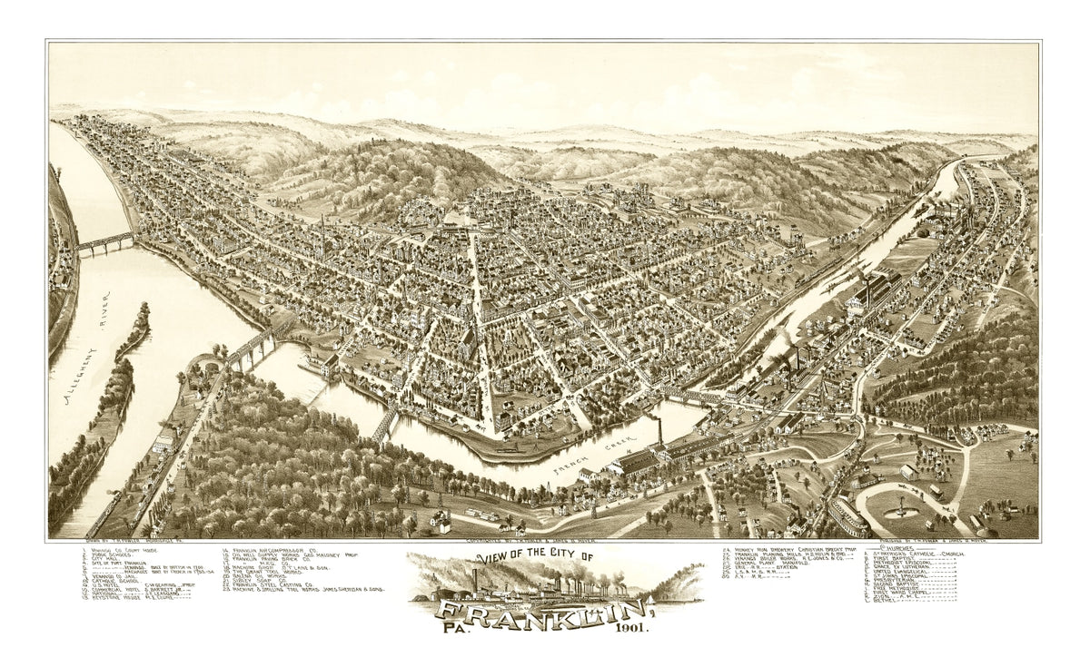 Preview of Vintage Map of Franklin, Pennsylvania 1901