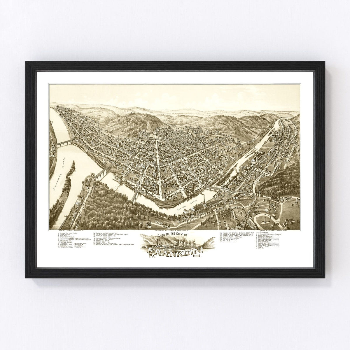 Franklin Vintage Map 1901