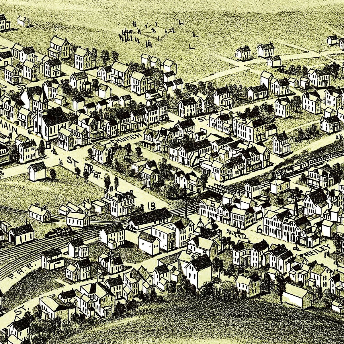 Restored historic details from the 1901 city map of Gallitzin, Pennsylvania