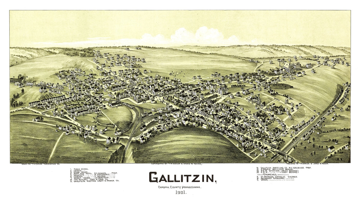 Preview of Vintage Map of Gallitzin, Pennsylvania 1901